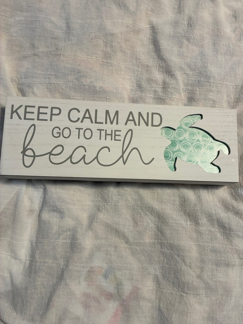 Beach Turtle Wall Sign Wood  Keep Calm and Go to the Beach 12” x 4”
